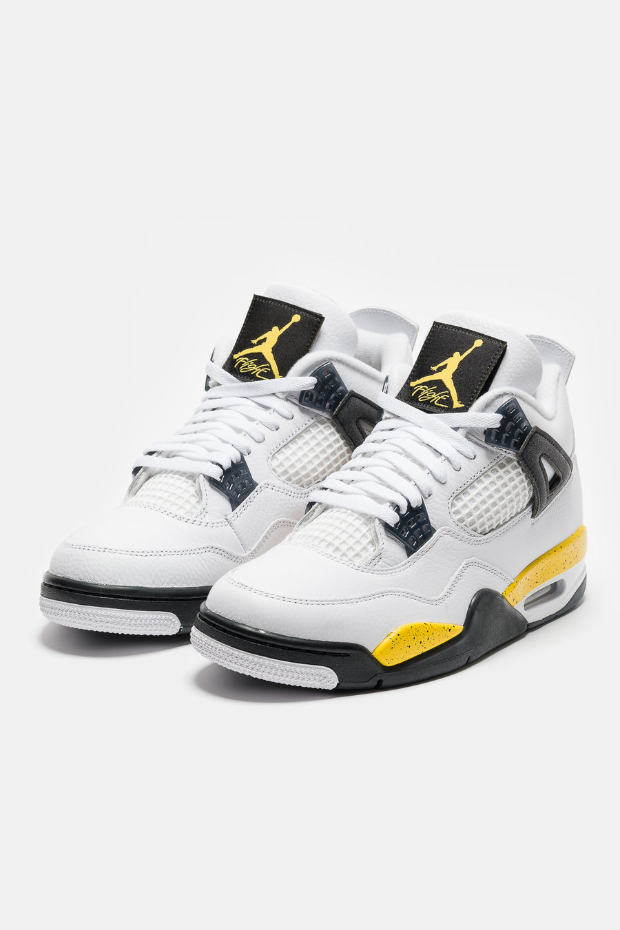 Jordan Air Jordan 4 Retro Sneaker in White/Tour Yellow/Dark Blue Grey/Black - Notre