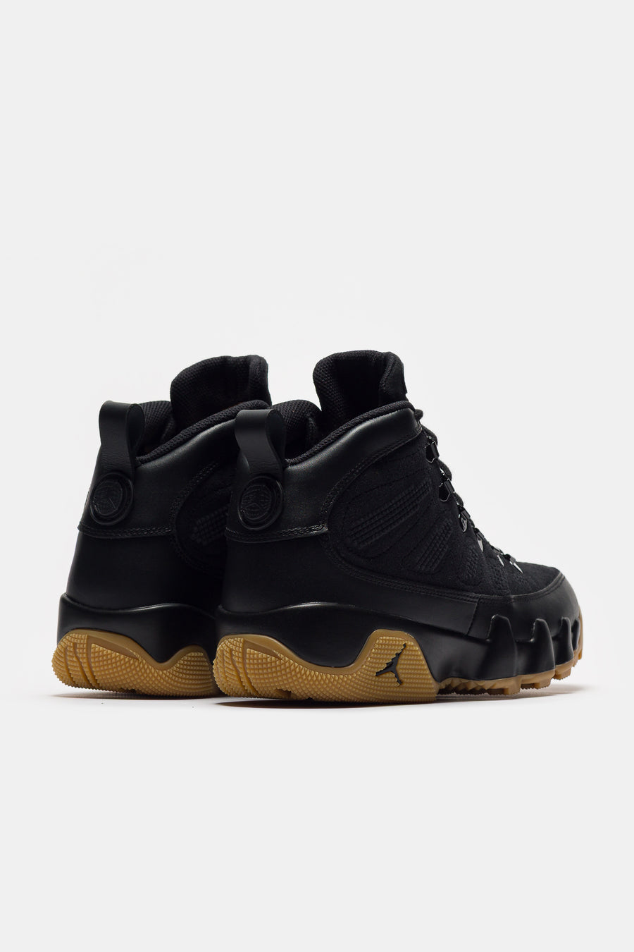 Air Jordan 9 Retro Sneaker in Black/Black/Gum Light Brown
