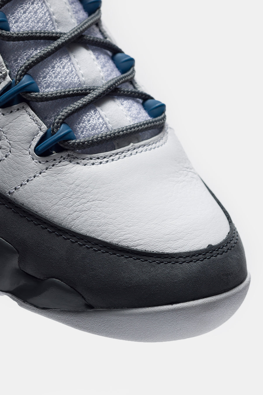 Air Jordan 9 Retro Sneaker in White/French Blue/Flint Grey