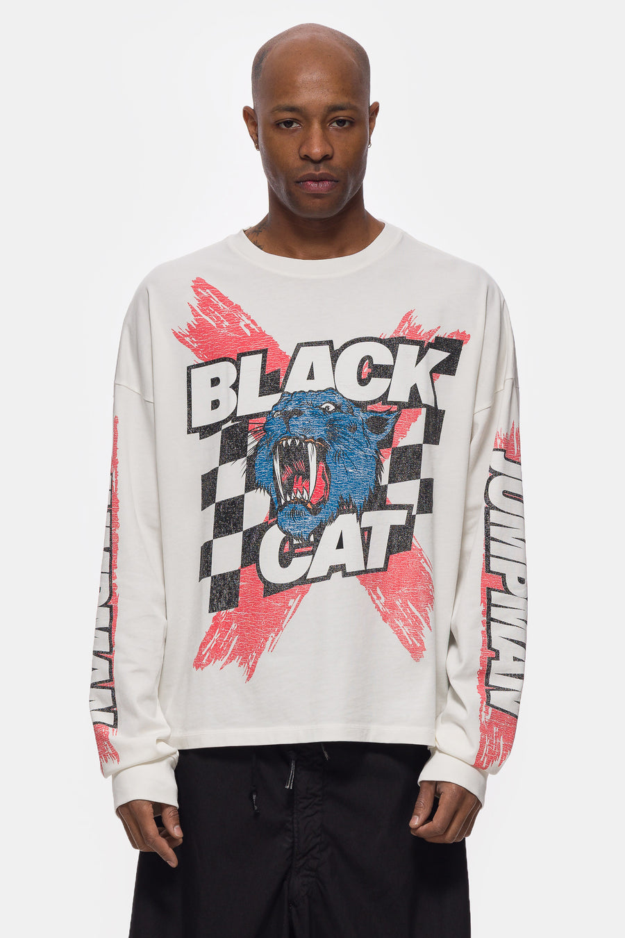 Jordan Black Cat Long Sleeve T-Shirt in Ivory - Notre