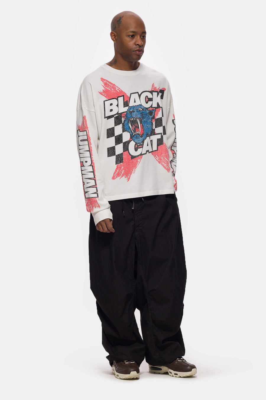 Jordan Black Cat Long Sleeve T-Shirt in Ivory - Notre