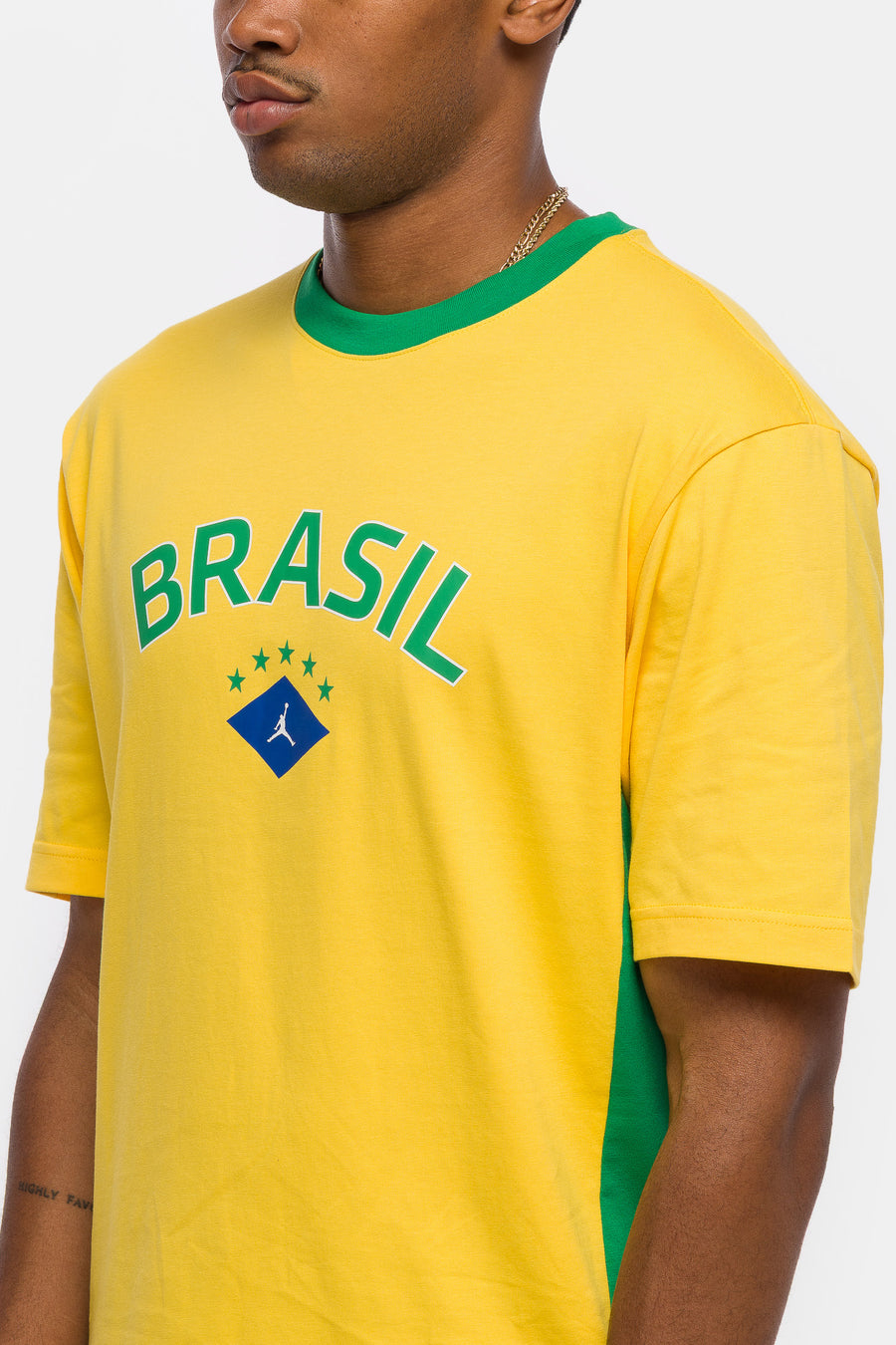 Jordan Brasil Graphic T-Shirt in Varsity Maize/lucky Green - Notre