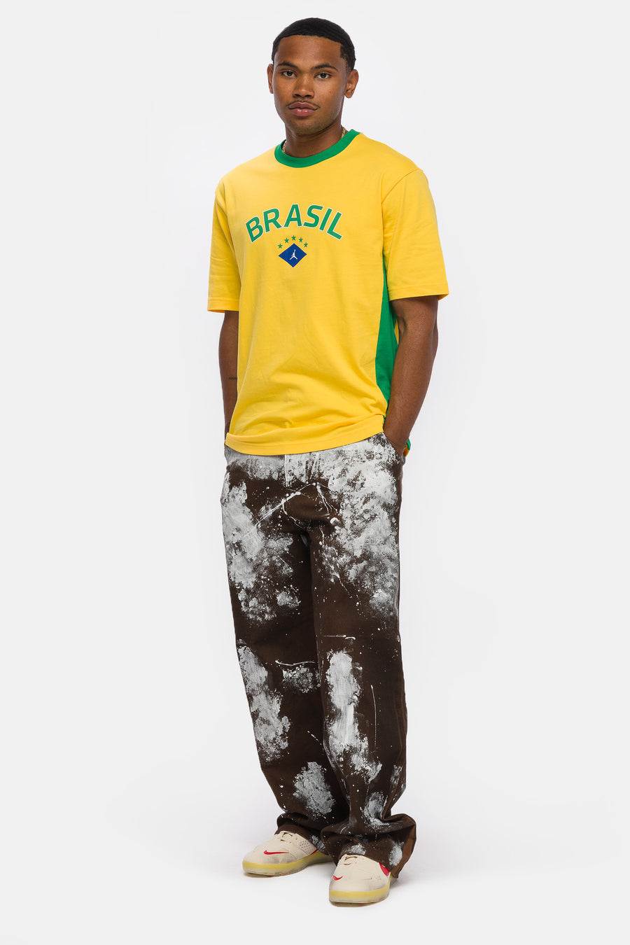 Jordan Brasil Graphic T-Shirt in Varsity Maize/lucky Green - Notre