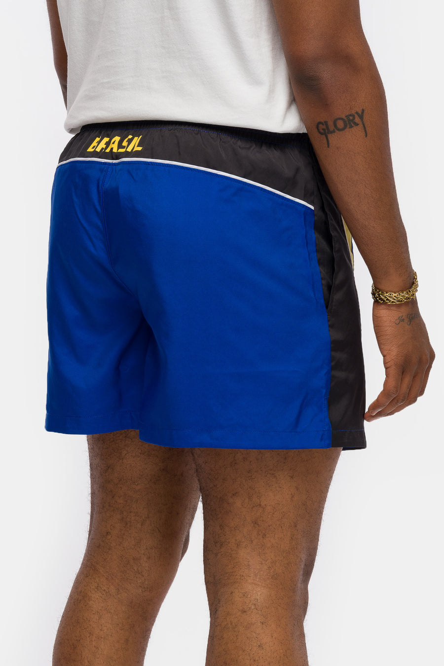 Jordan Brooklyn 5" Woven Shorts in Old Royal/Black/Yellow Pulse - Notre