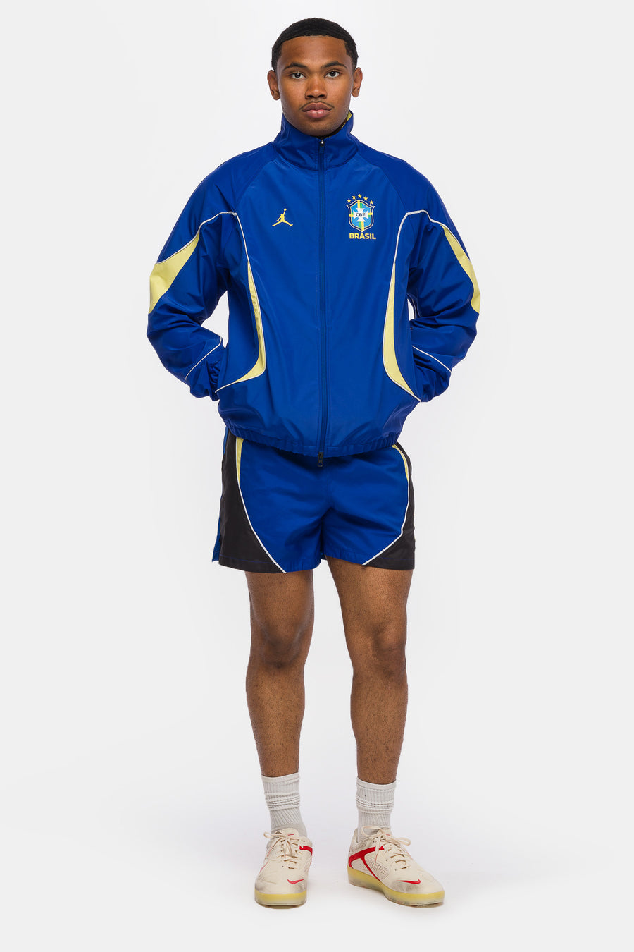 Jordan Brooklyn 5" Woven Shorts in Old Royal/Black/Yellow Pulse - Notre