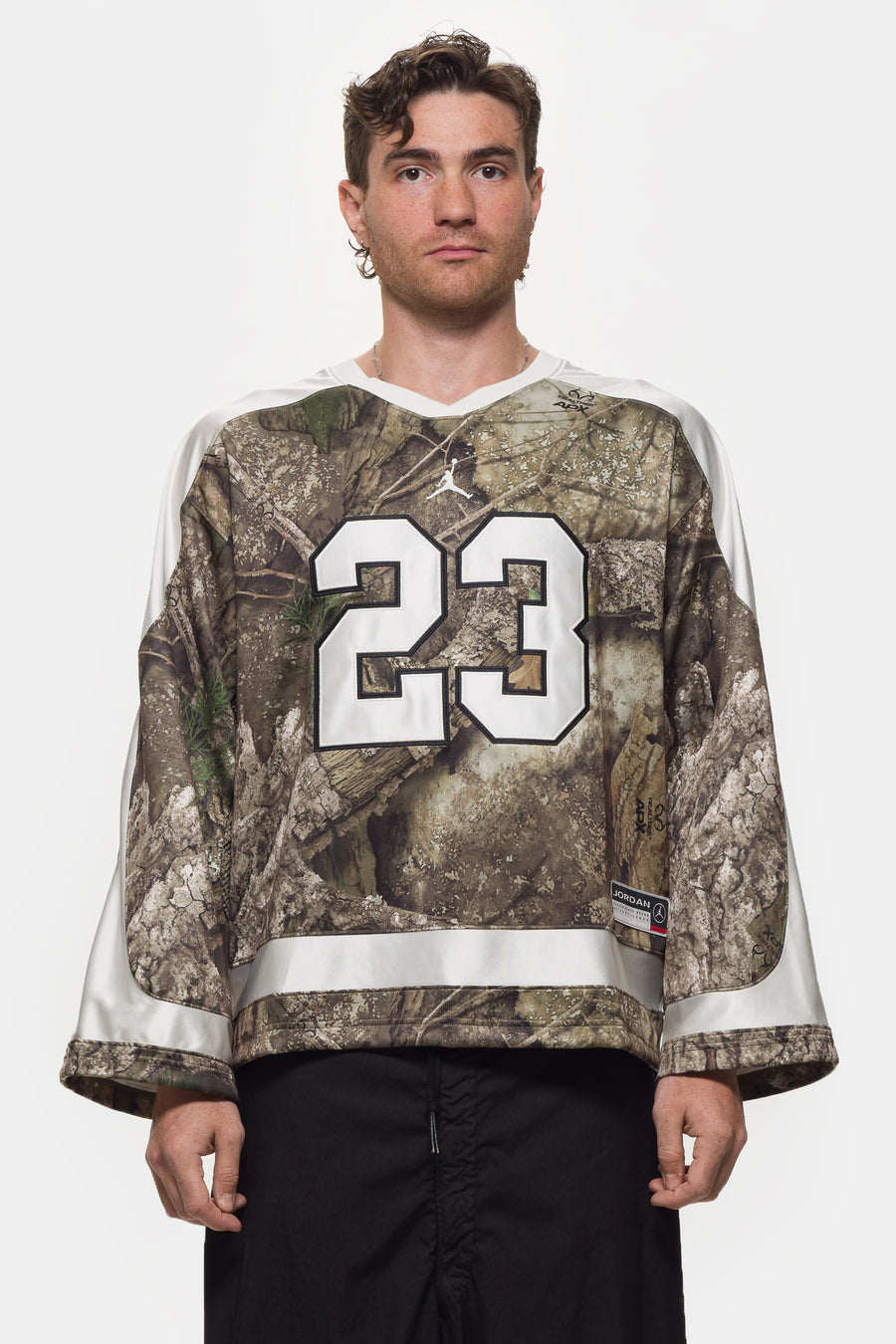 Jordan Brooklyn Realtree Hockey Jersey in Medium Olive/Sail - Notre