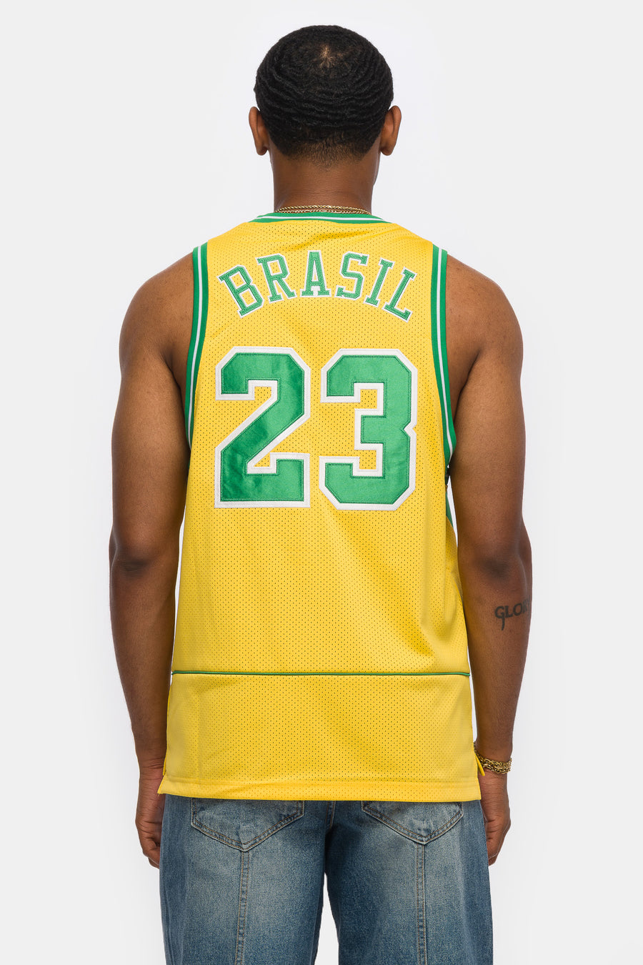 Jordan Essentials Mesh Jersey in Varsity Maize/Lucky Green - Notre