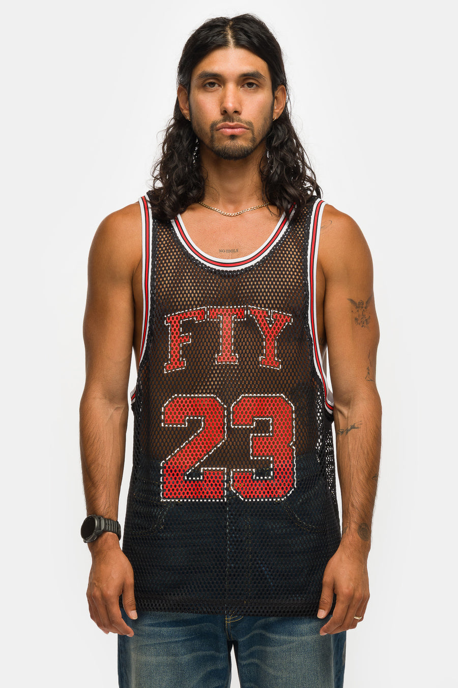 Jordan Free the Youth Basketball Jersey in Black/Light Crimson - Notre