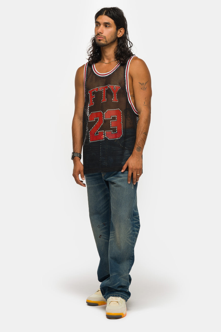 Jordan Free the Youth Basketball Jersey in Black/Light Crimson - Notre