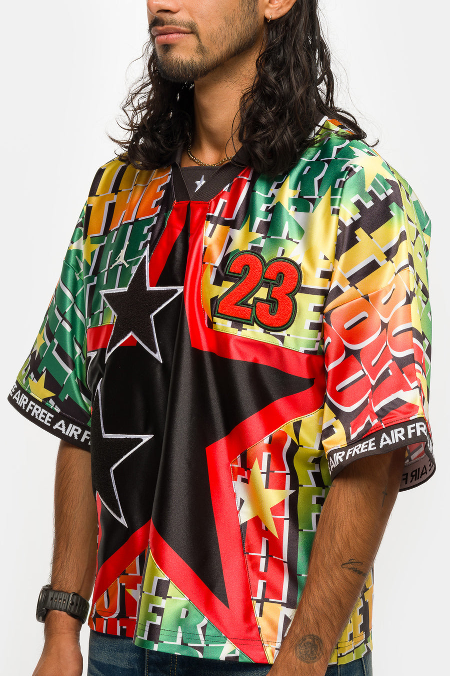 Jordan Free the Youth Football Jersey in White/Black - Notre