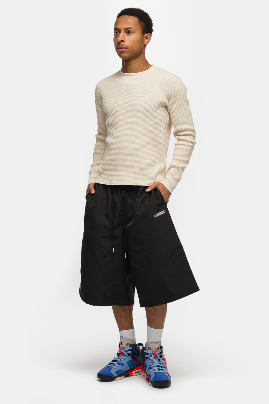 Jordan Free the Youth Short in Black/Light Crimson - Notre