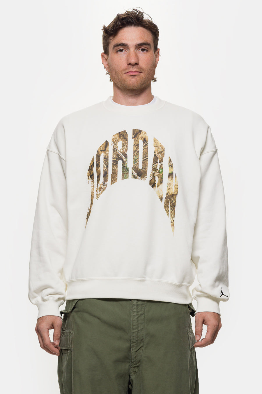 Jordan Realtree Crewneck Sweatshirt in Sail/Black - Notre