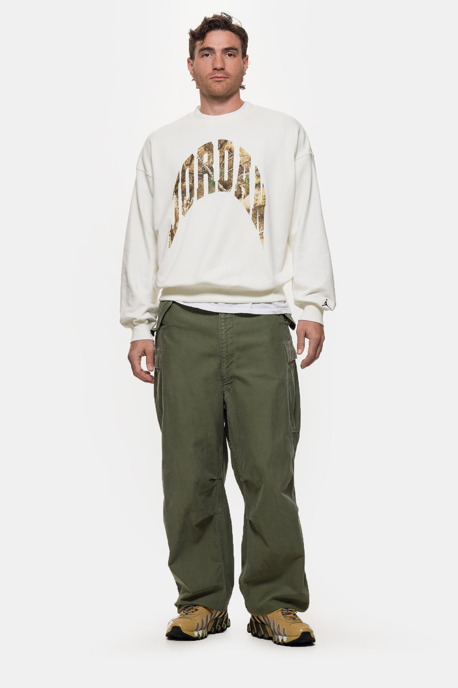 Jordan Realtree Crewneck Sweatshirt in Sail/Black - Notre