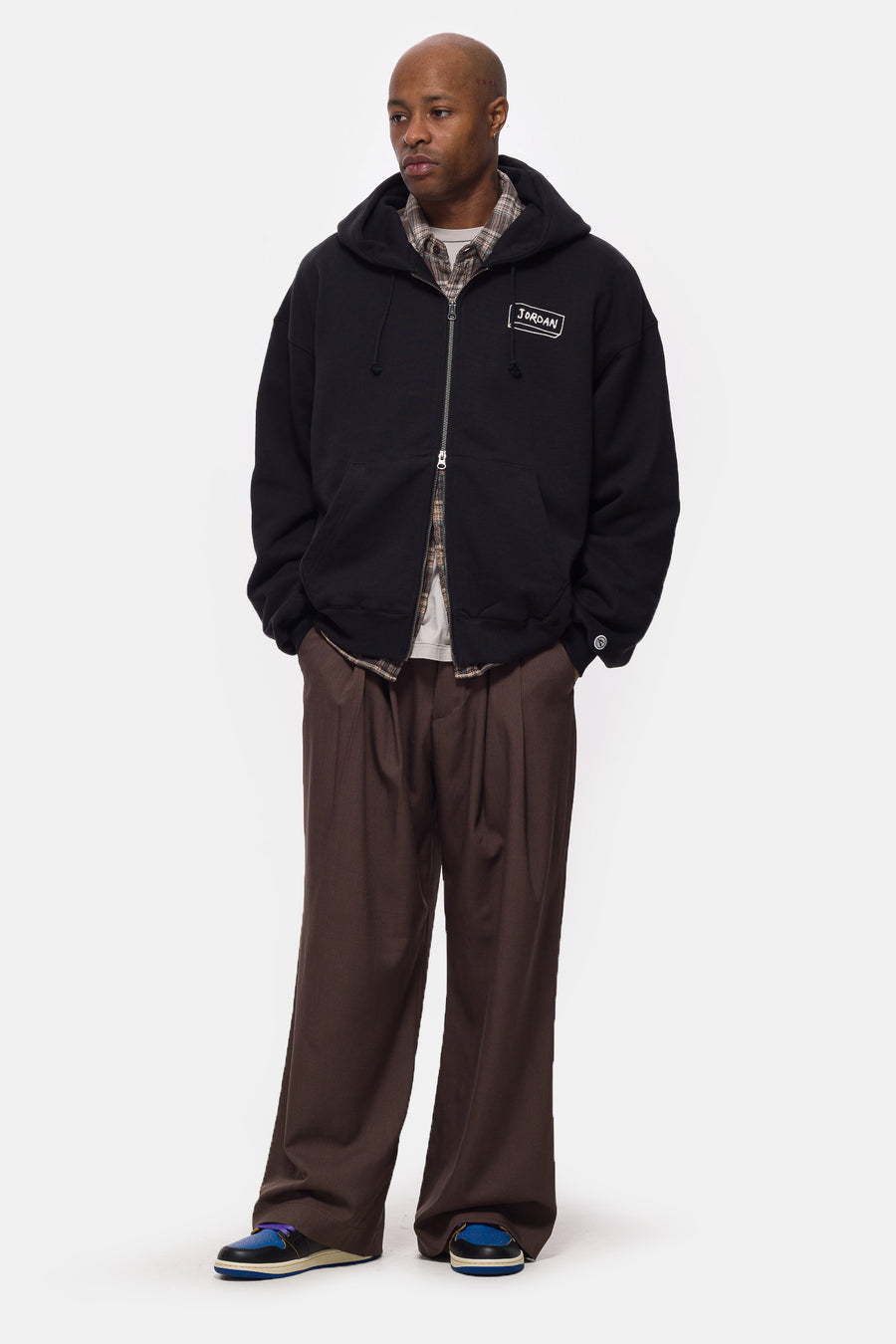 Union x Fragment Full-Zip Hoodie in Black/Sail