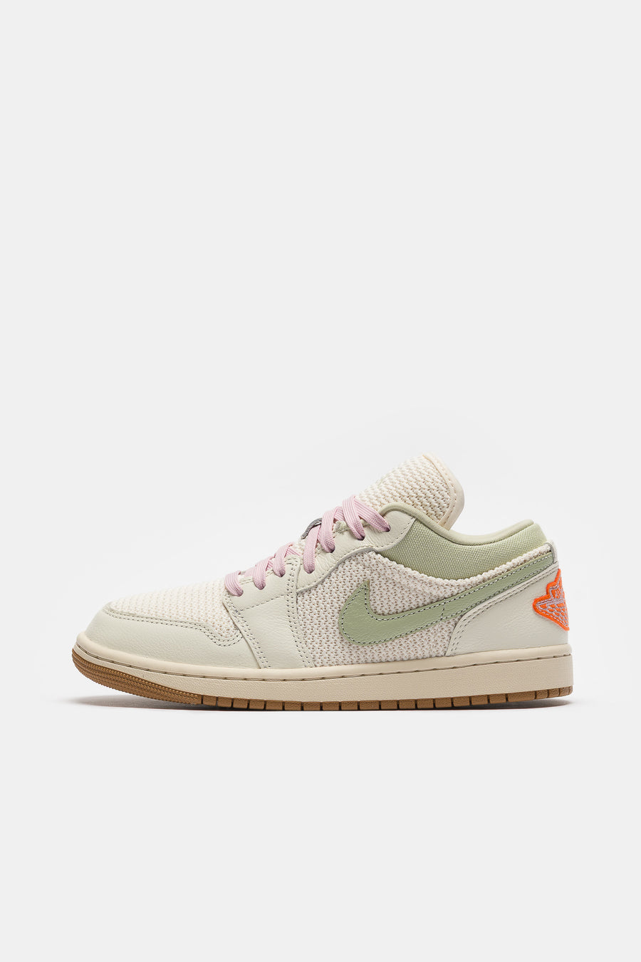 Air Jordan 1 Low SE Sneaker in Sail/Iced Carmine/Olive Aura/Pearl White