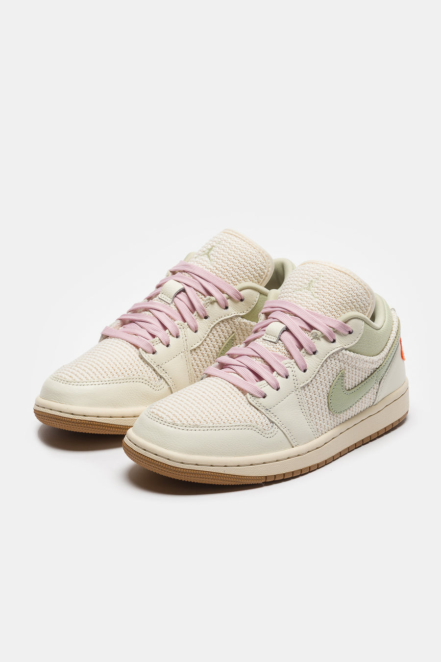 Air Jordan 1 Low SE Sneaker in Sail/Iced Carmine/Olive Aura/Pearl White