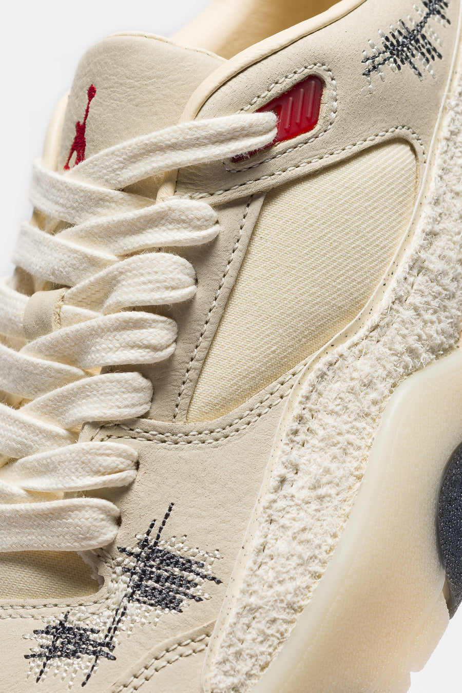 Téla Flight Court Sneaker in Coconut Milk/Varsity Red/Muslin/Off