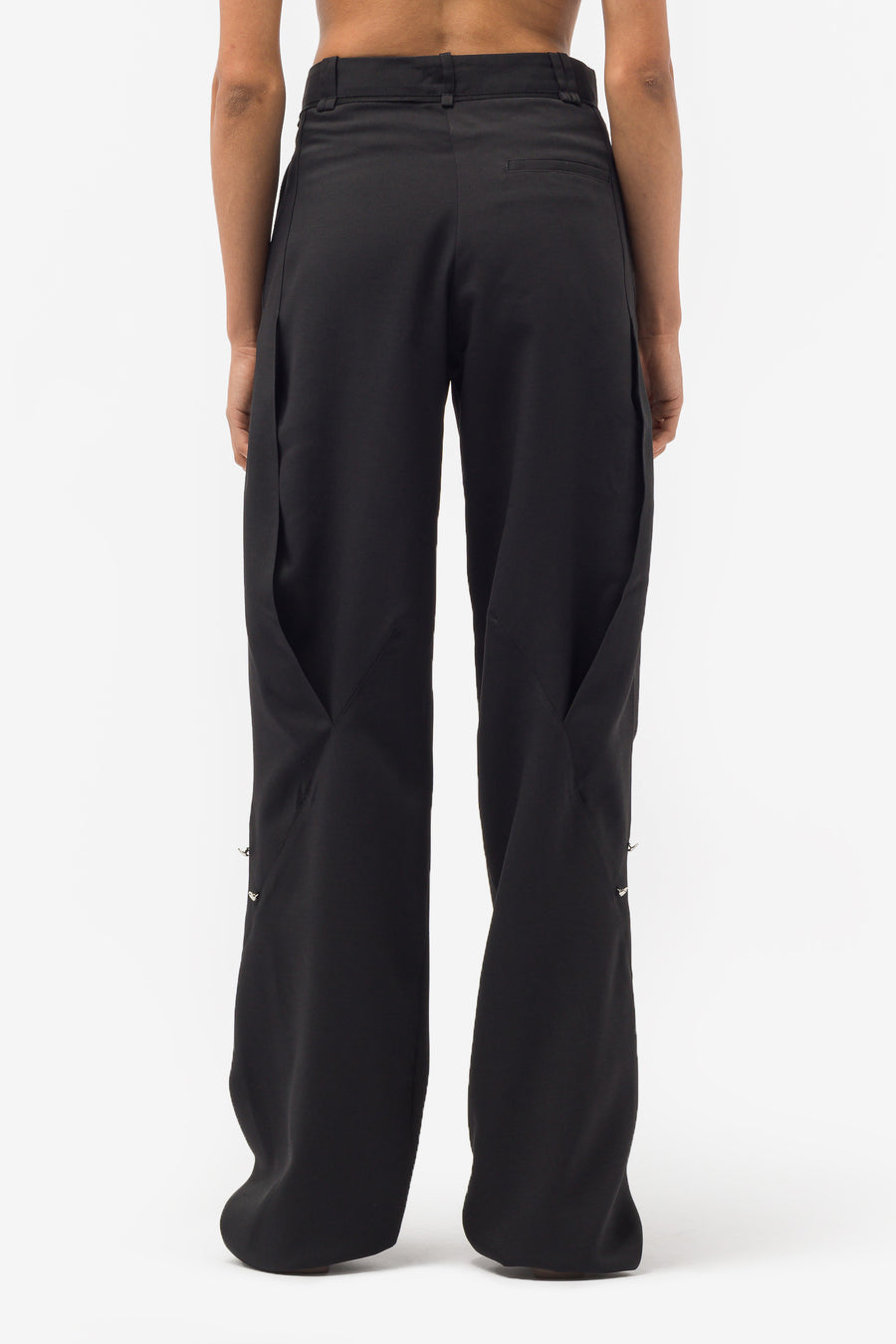 Hina Pleat Trousers in Crow Black