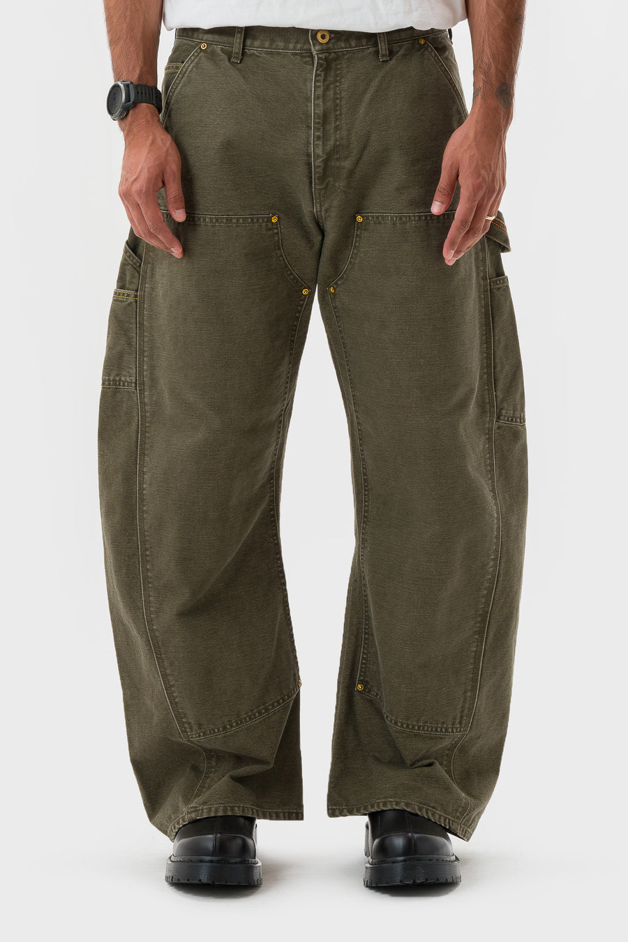 Khoki 3D Cutting Painter Pant in Khaki - Notre