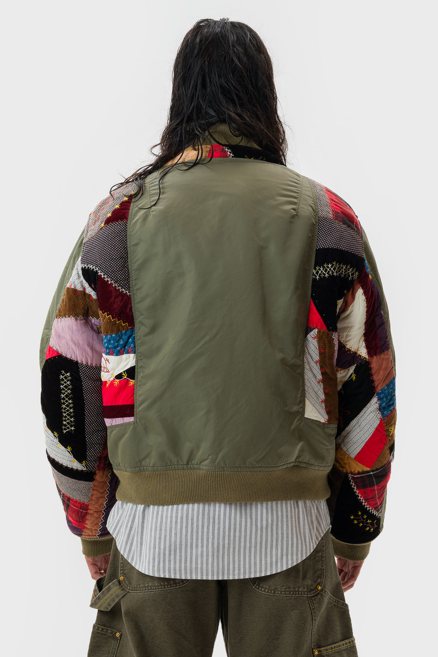 Khoki Quilt Bomber Jacket in Khaki - Notre