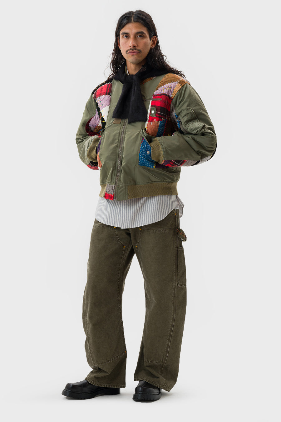Khoki Quilt Bomber Jacket in Khaki - Notre
