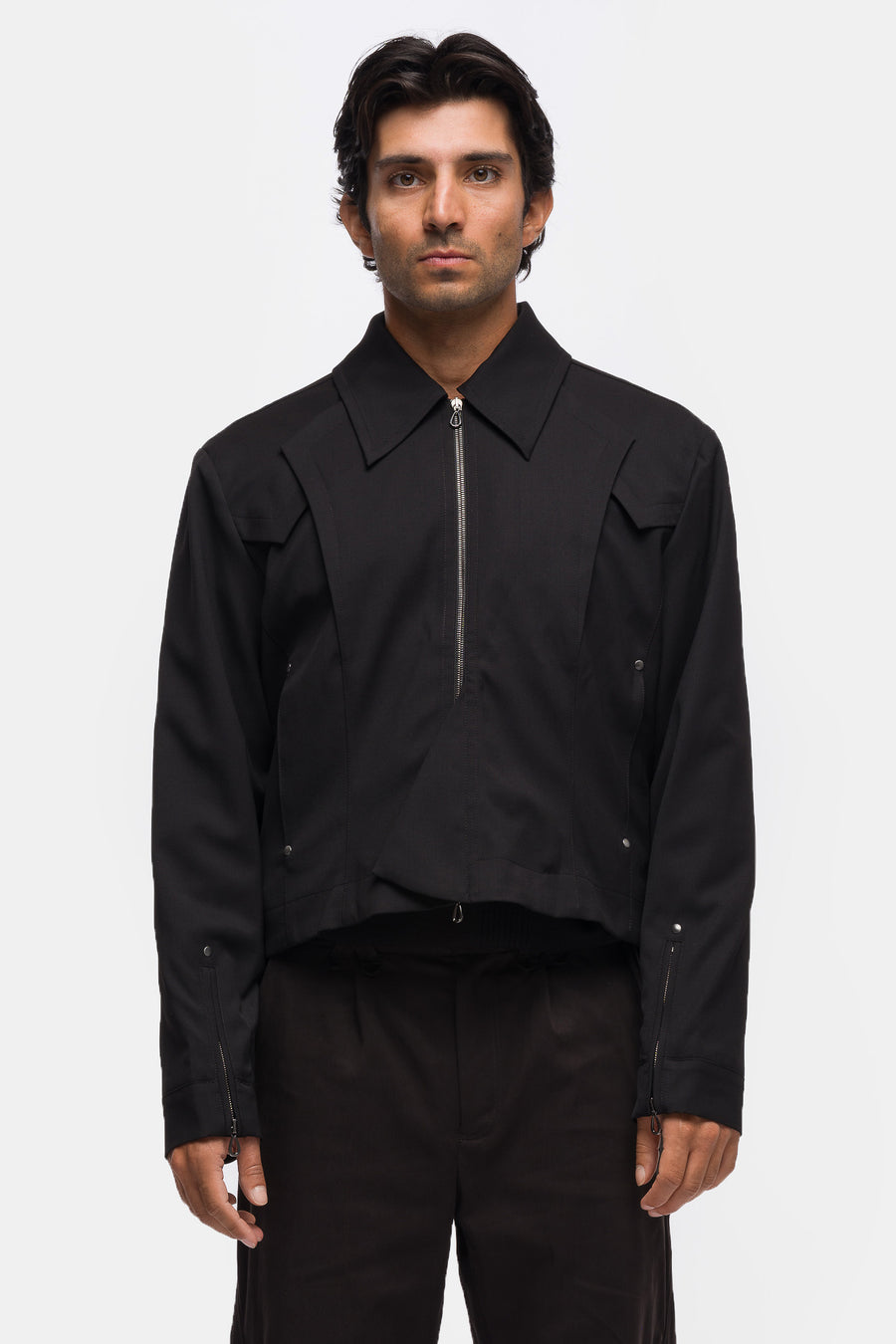KIKO KOSTADINOV Kraner Cropped Blouson in Crow Black - Notre