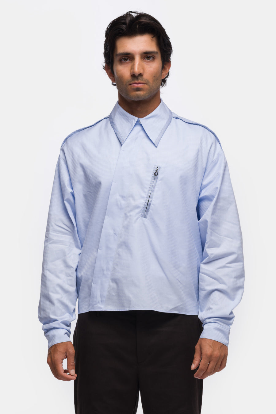 KIKO KOSTADINOV Murad Shirt in Sky Blue Harlequin/Blue Twill - Notre