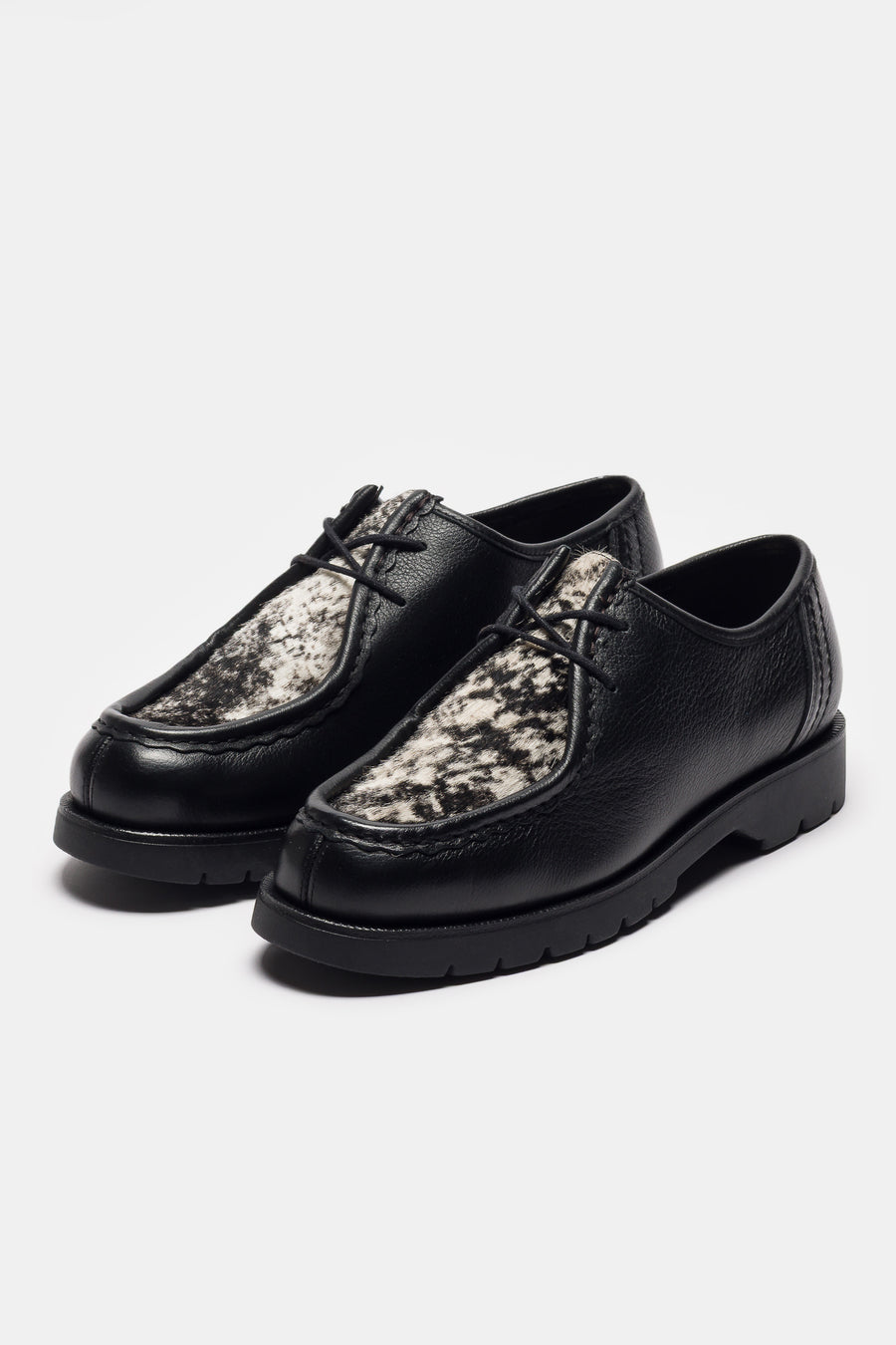 Kleman Padrini Moc Toe Shoe in Black/Beige - Notre