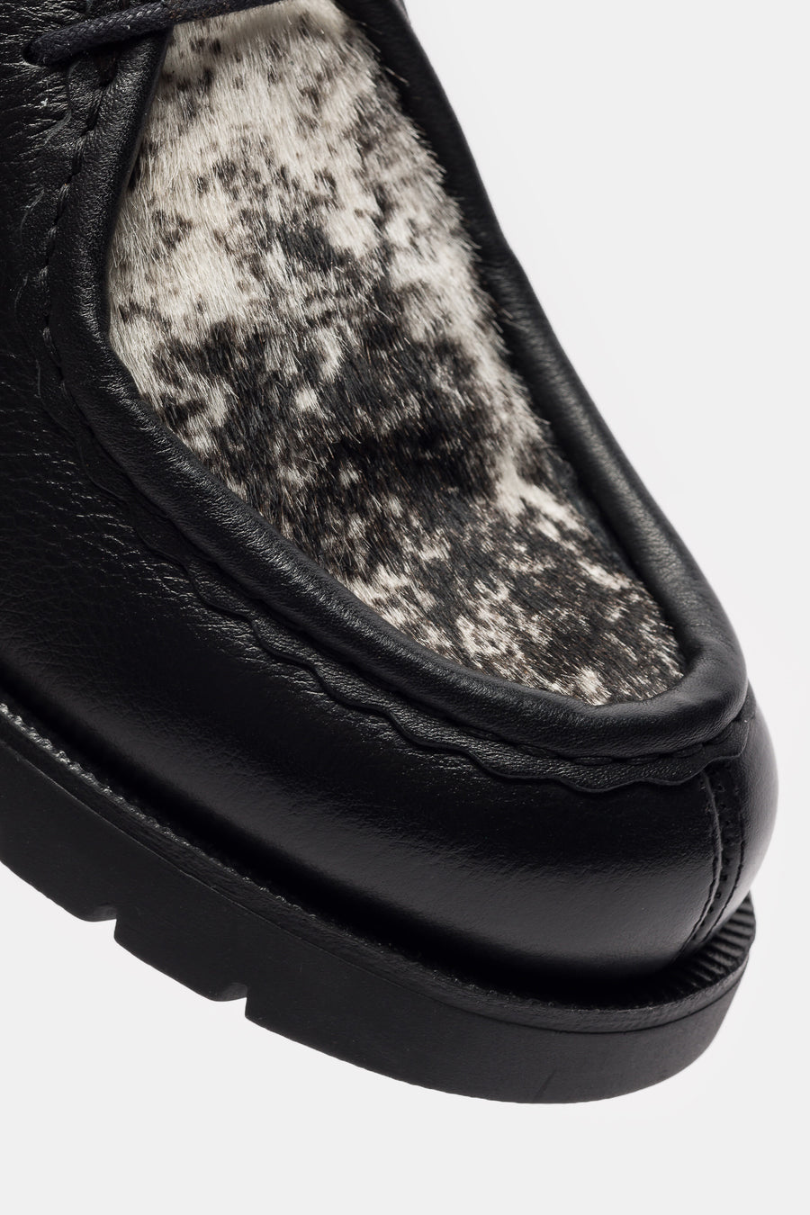 Kleman Padrini Moc Toe Shoe in Black/Beige - Notre