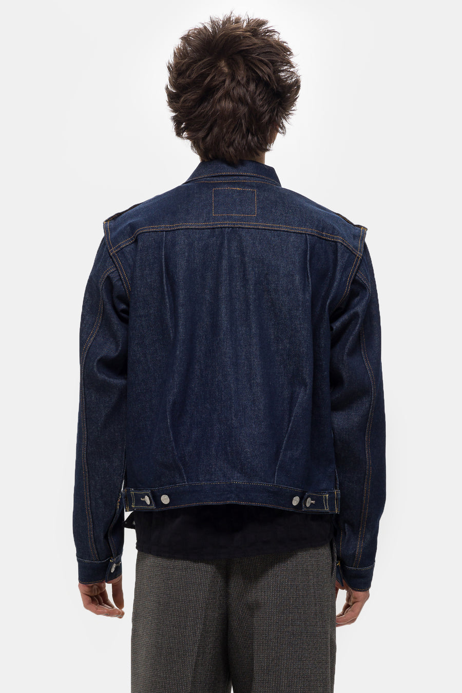 Undercover Pinnacle Type II Trucker Jacket in Dark Wash Undercover Pinnacle Type II Trucker Jacket in Dark Wash