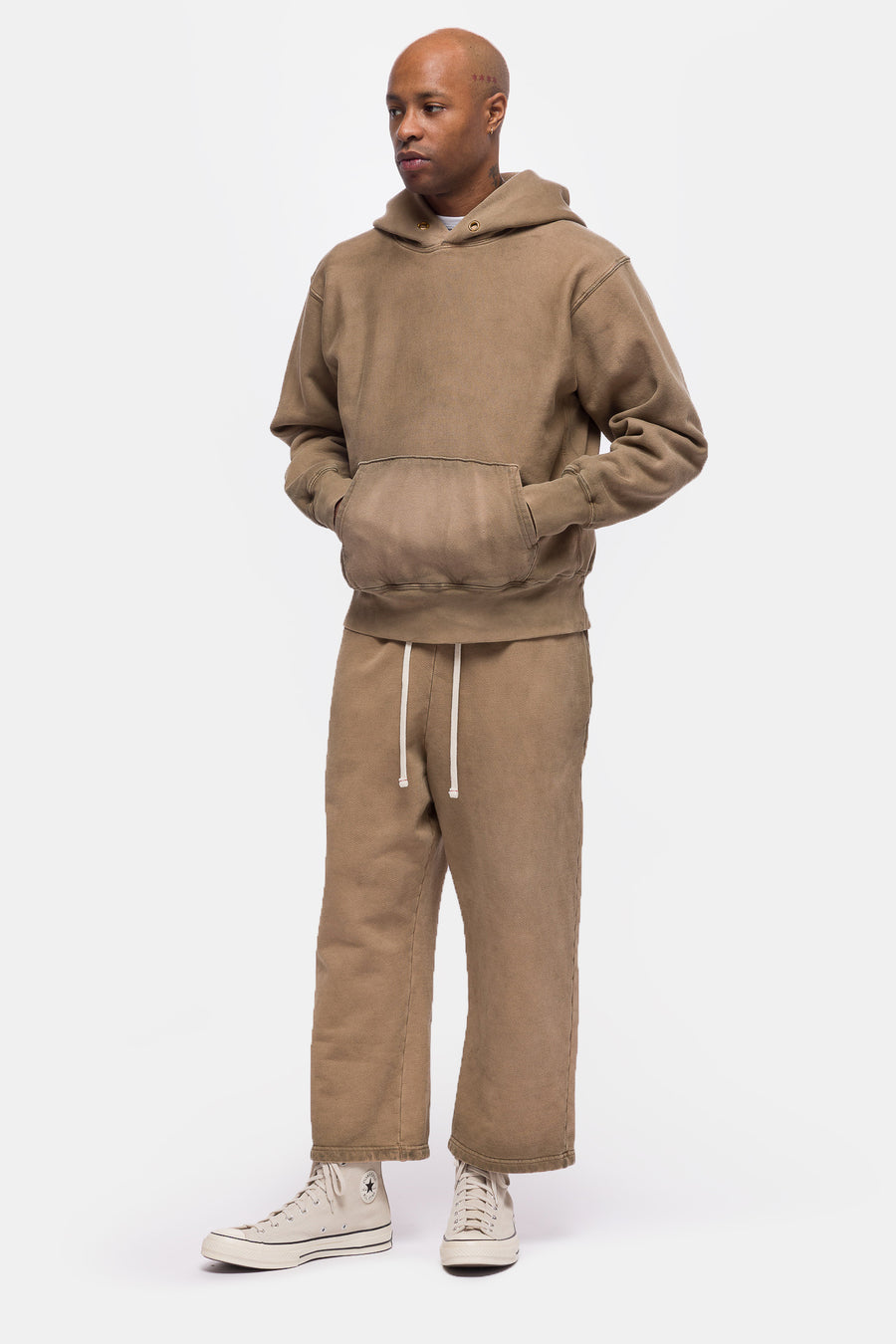 Cropped Hoodie in Roebuck Oil