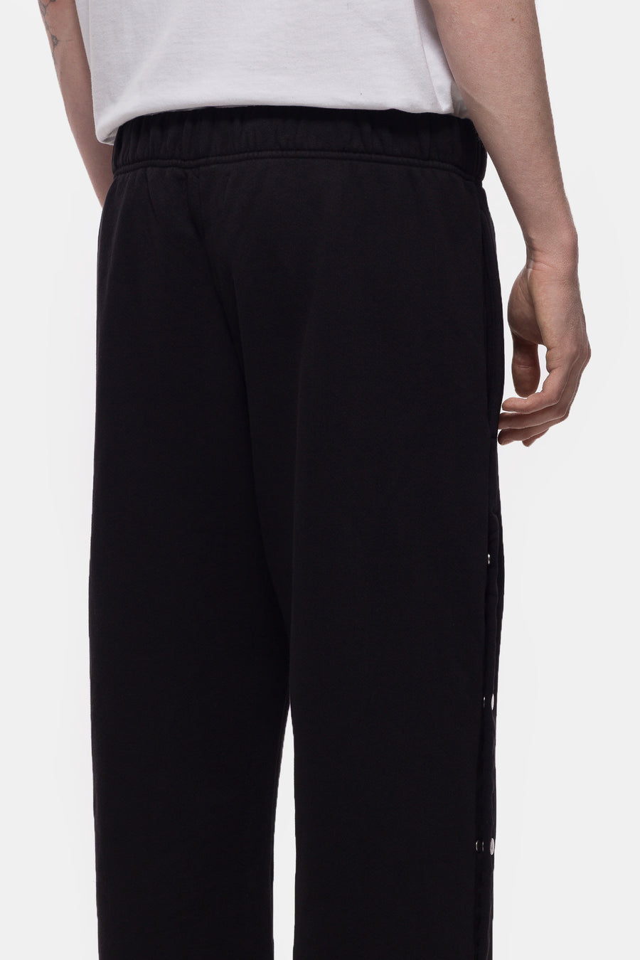 Les Tien Heavyweight Classic Side Snap Pant in Jet Black - Notre