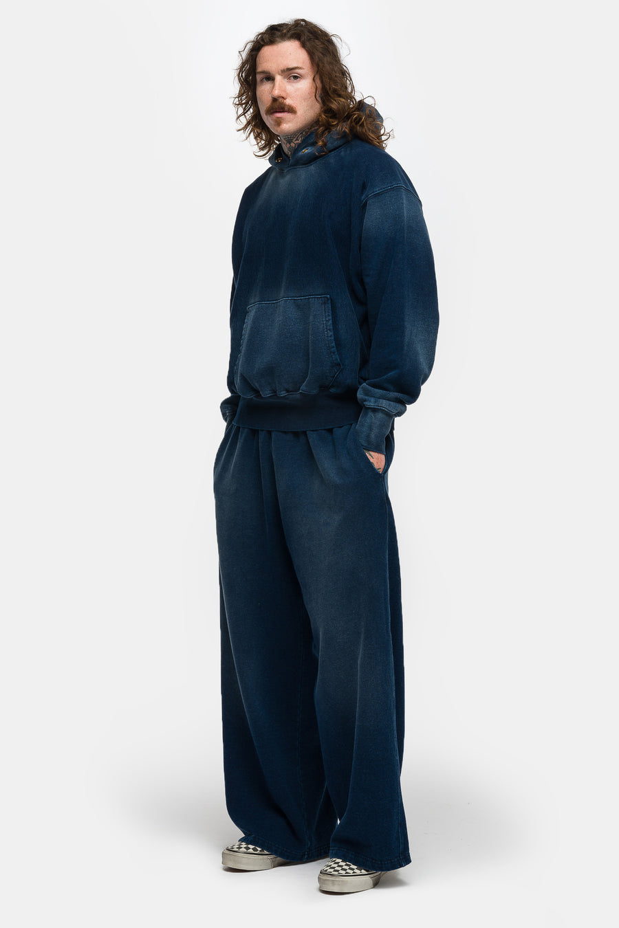 Les Tien Heavyweight Hoodie in Dark Denim - Notre