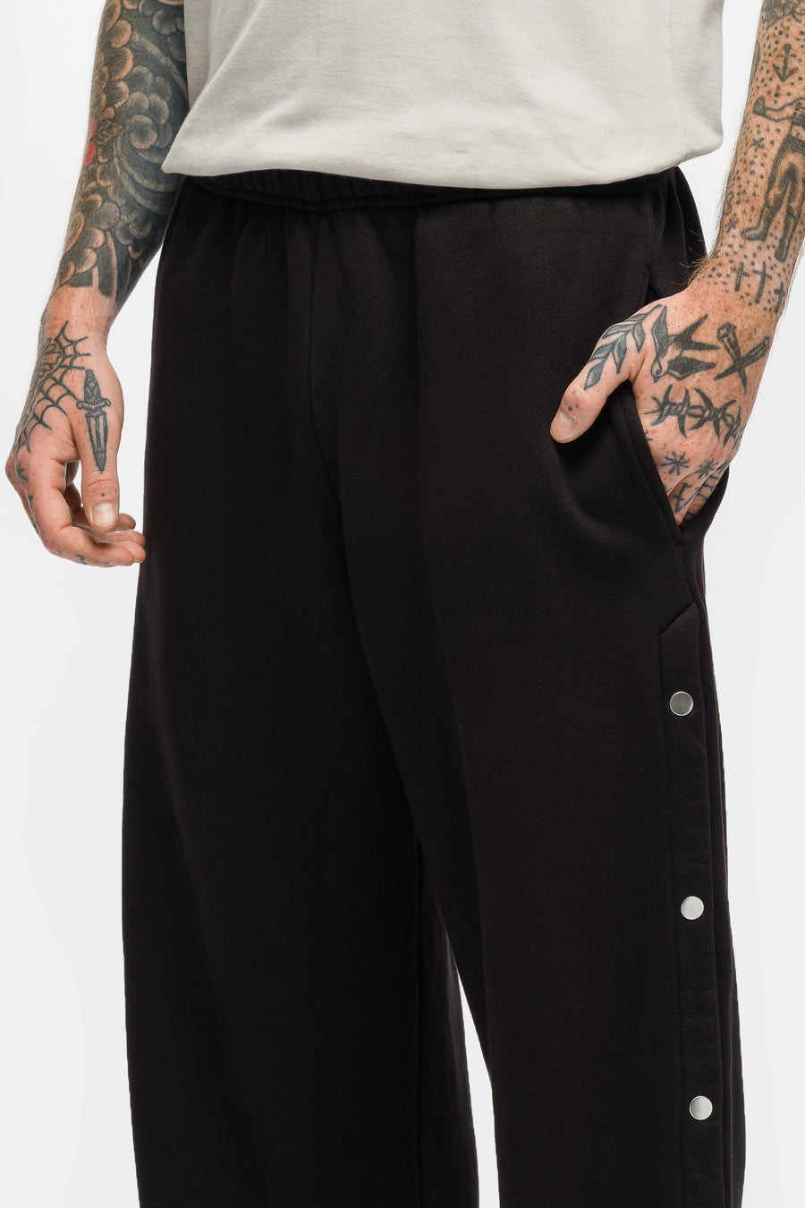 Les Tien Heavyweight Party Snap Pant in Jet Black - Notre
