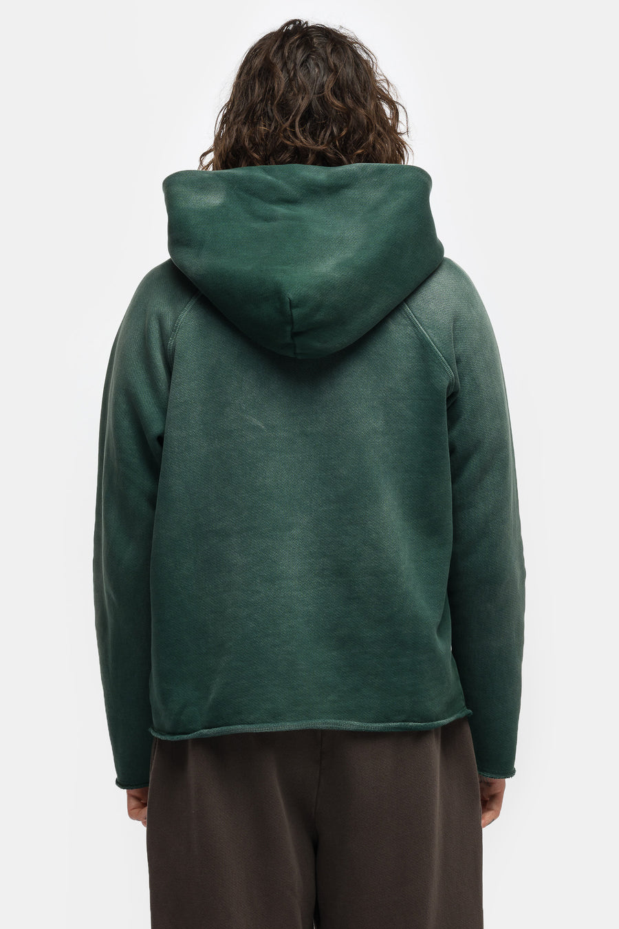 Heavyweight Raw Raglan Hoodie in Vintage Dark Forest