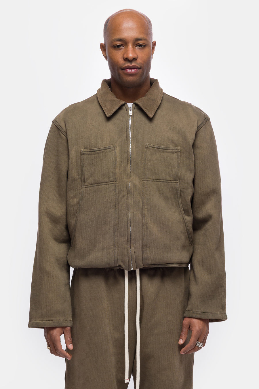 Heavyweight Utility Jacket in Aloe Oil