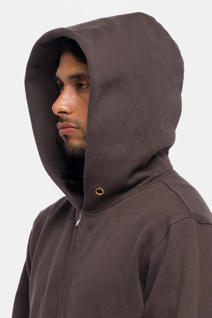 Les Tien Raw Zip Hoodie in Vintage Black - Notre