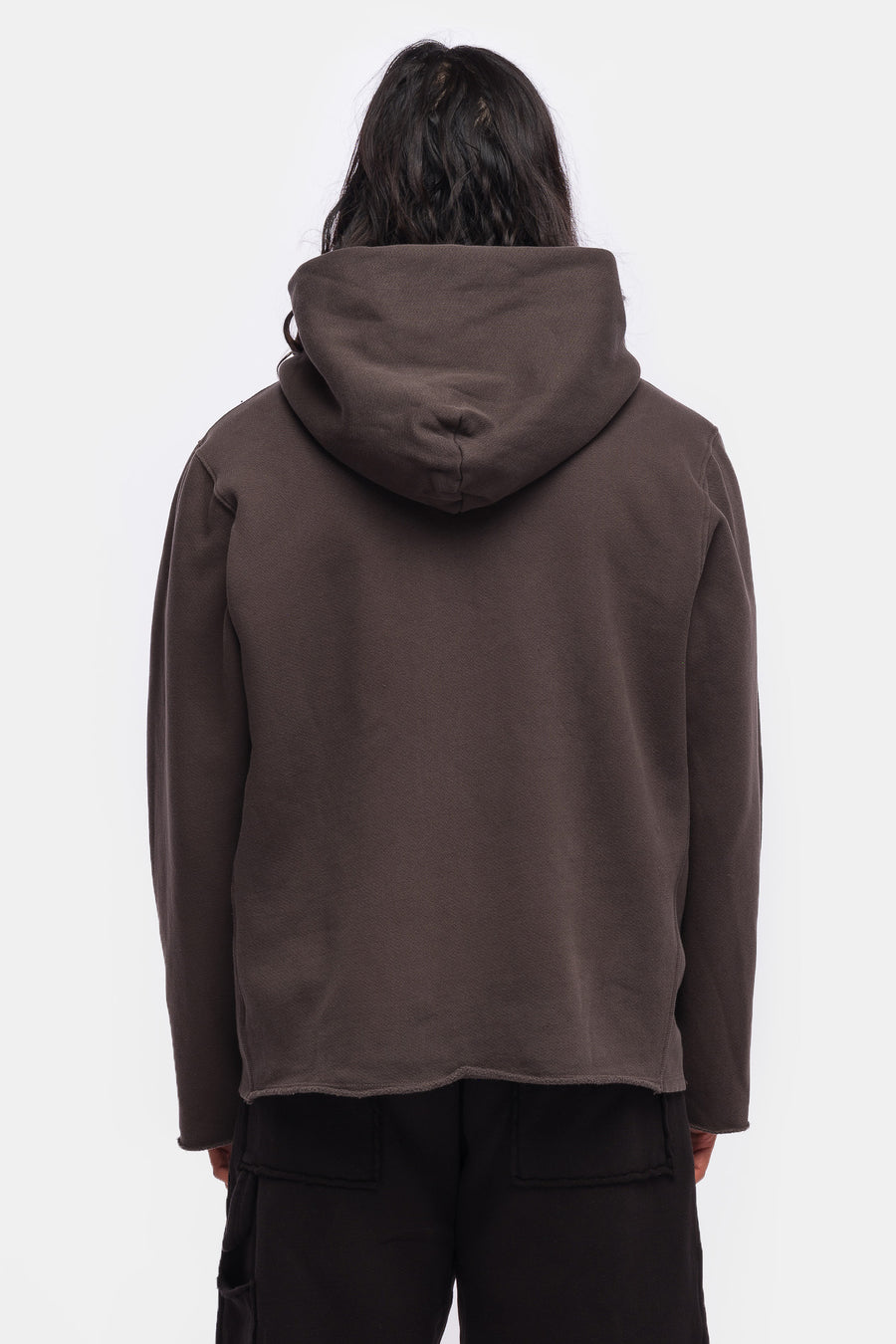 Les Tien Raw Zip Hoodie in Vintage Black - Notre