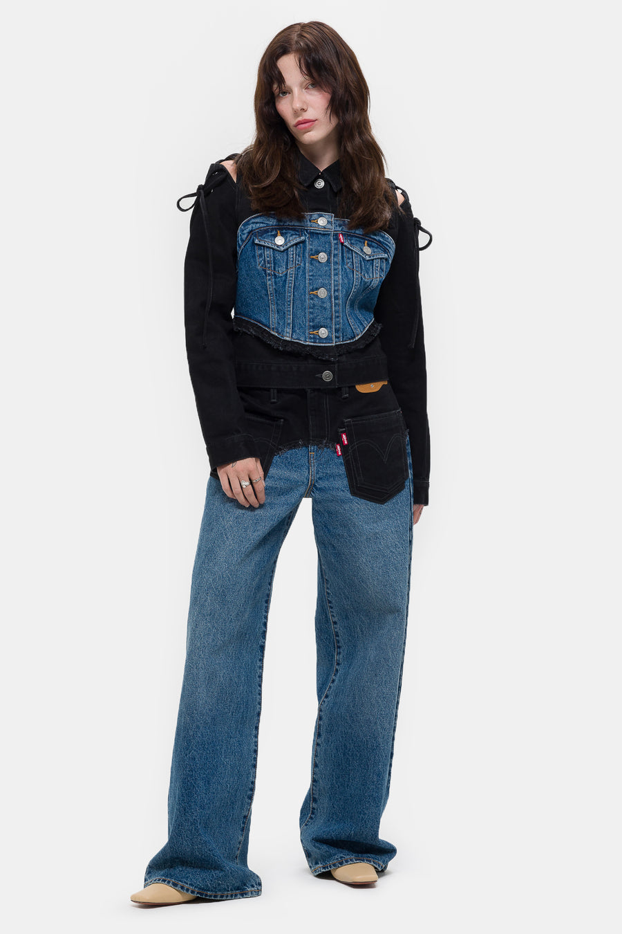 [ANDERSSON BELL]★DANIEL HALF CUT-OUT DENIM JACKET Andersson Bell Daniel Half Cut-Out Denim Jacket | UJNG