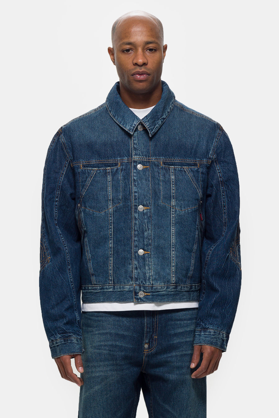 Kiko Kostadinov Denim Jacket in Medium Wash