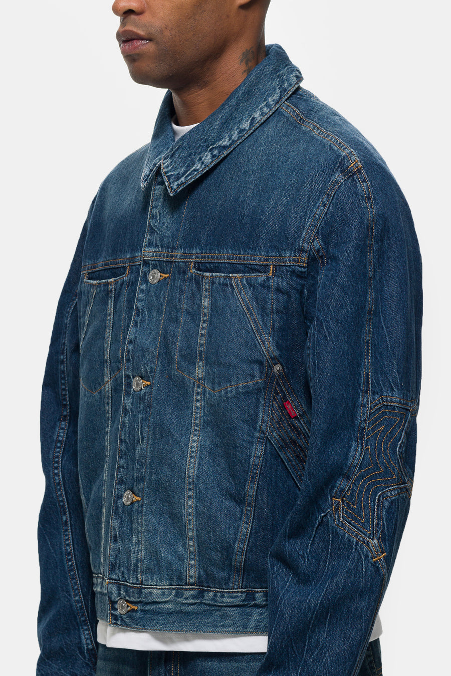 Kiko Kostadinov Denim Jacket in Medium Wash