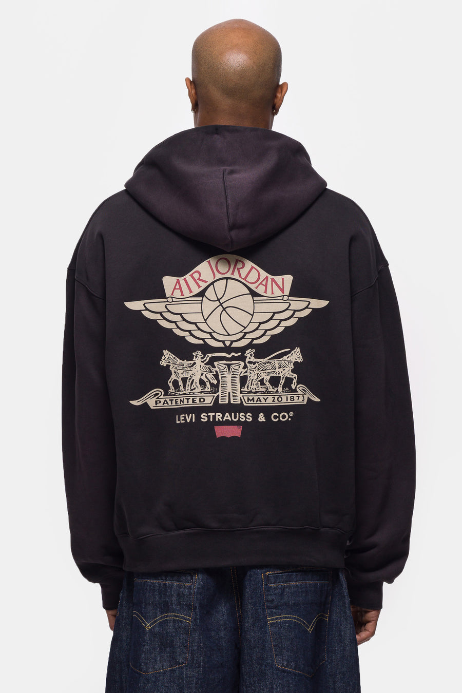 Jordan Jordan Full-Zip Hoodie in Black/Pale Ivory/Gym Red - Notre