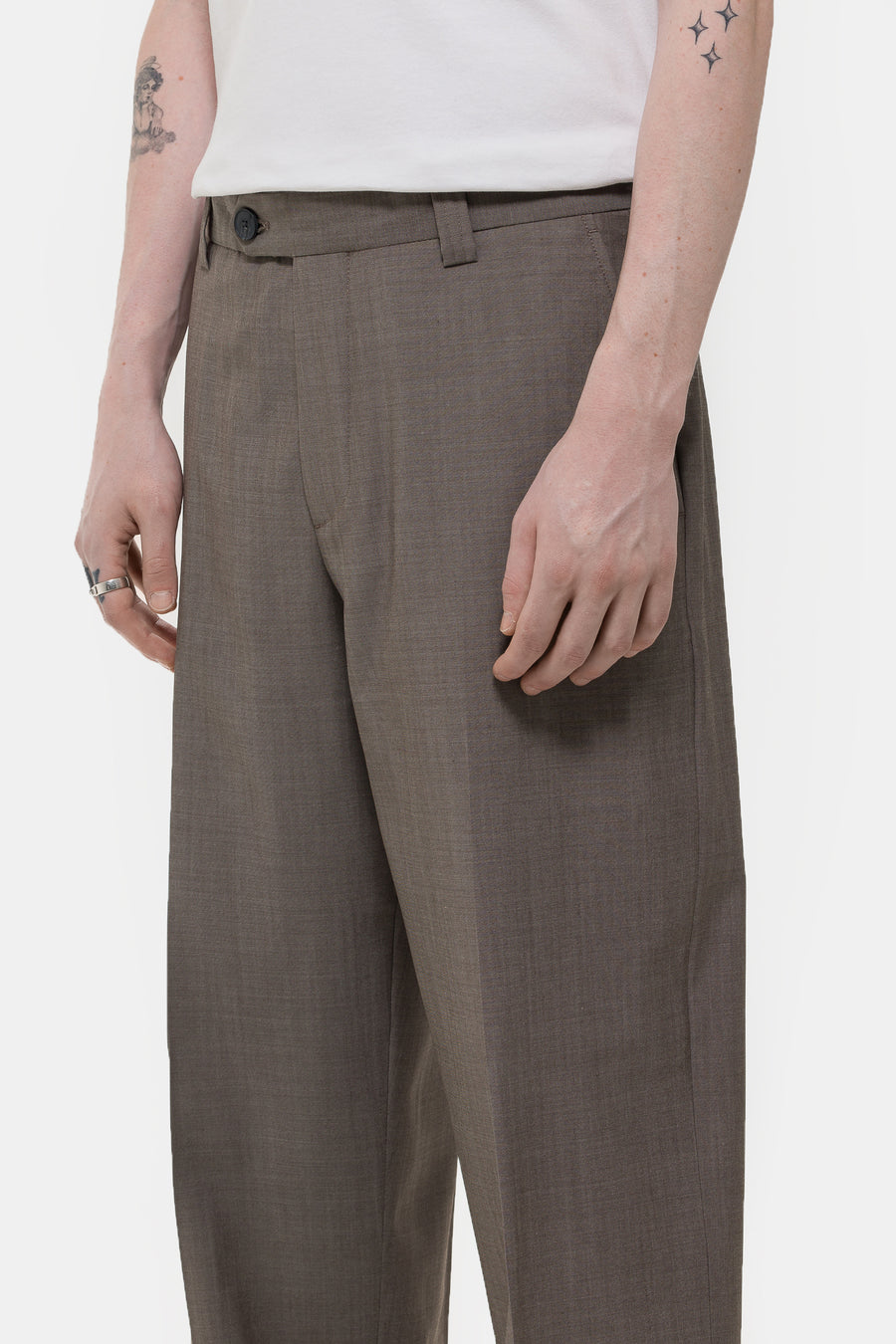 mfpen Study Trouser in Taupe Wool - Notre