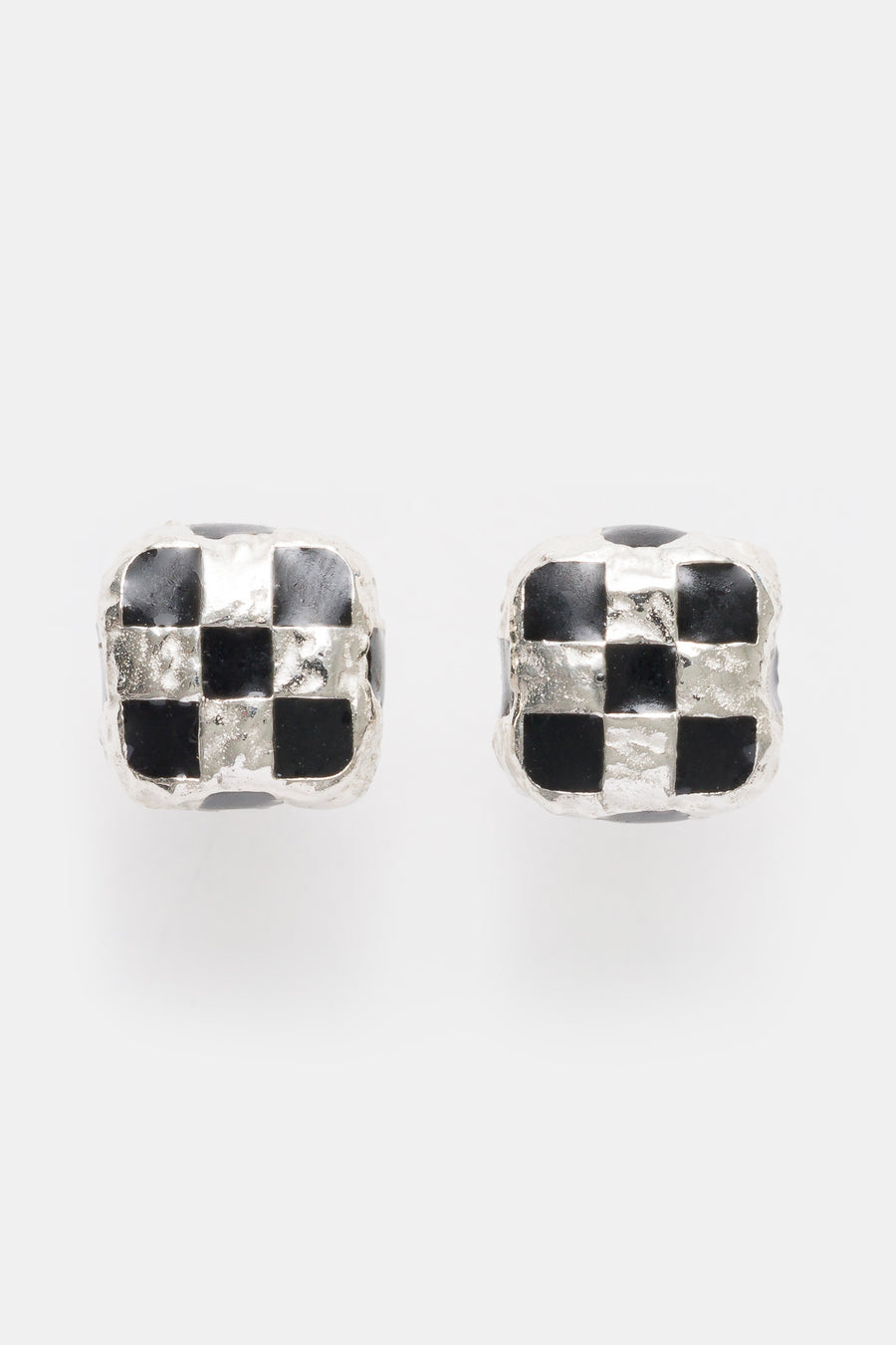 MAPLE Davie Stud Earrings in Silver/Black Resin - Notre