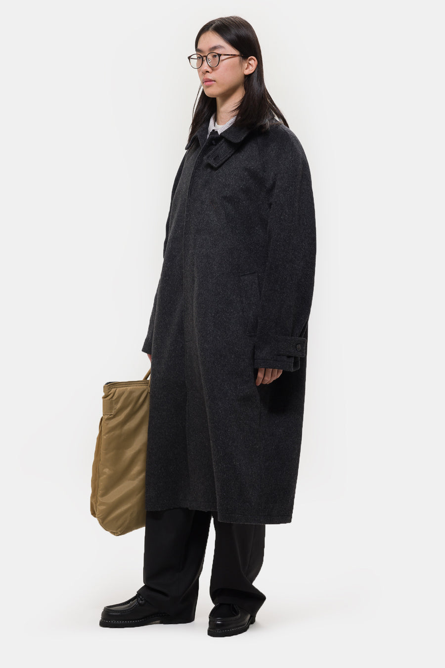 Installation Coat in Grey Mohair - Mfpen
