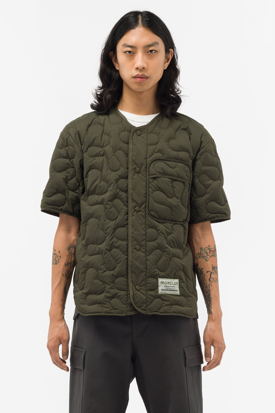 Moncler x Salehe Bembury Zip Up Cardigan in Olive