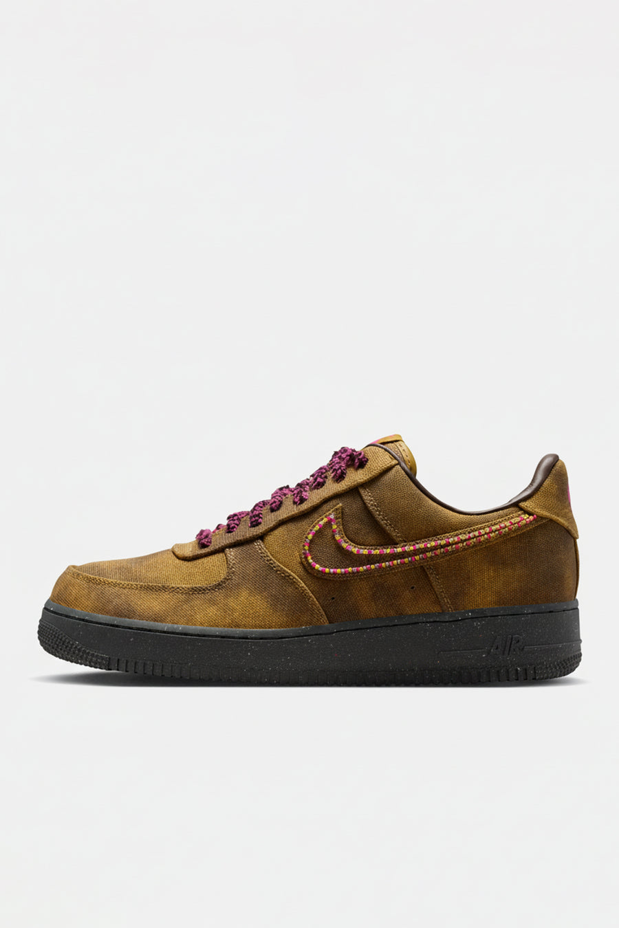 Air Force 1 Sneaker in Desert Moss/Fierce Pink/Midwest Gold