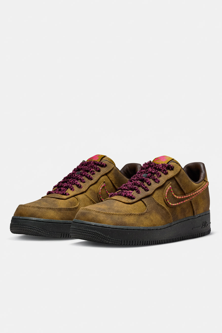 Air Force 1 Sneaker in Desert Moss/Fierce Pink/Midwest Gold