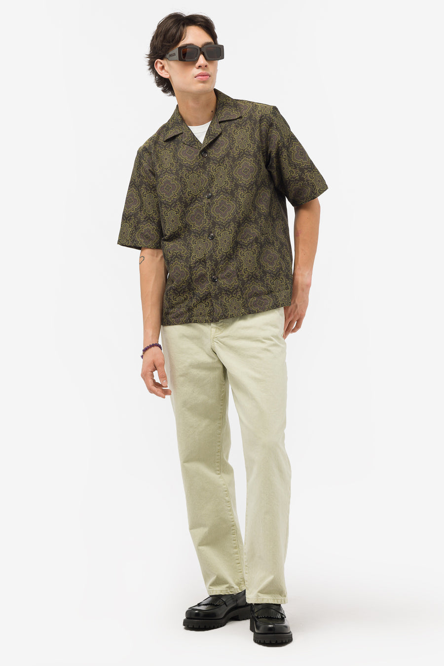 Cabana Shirt in Brown/Lavender