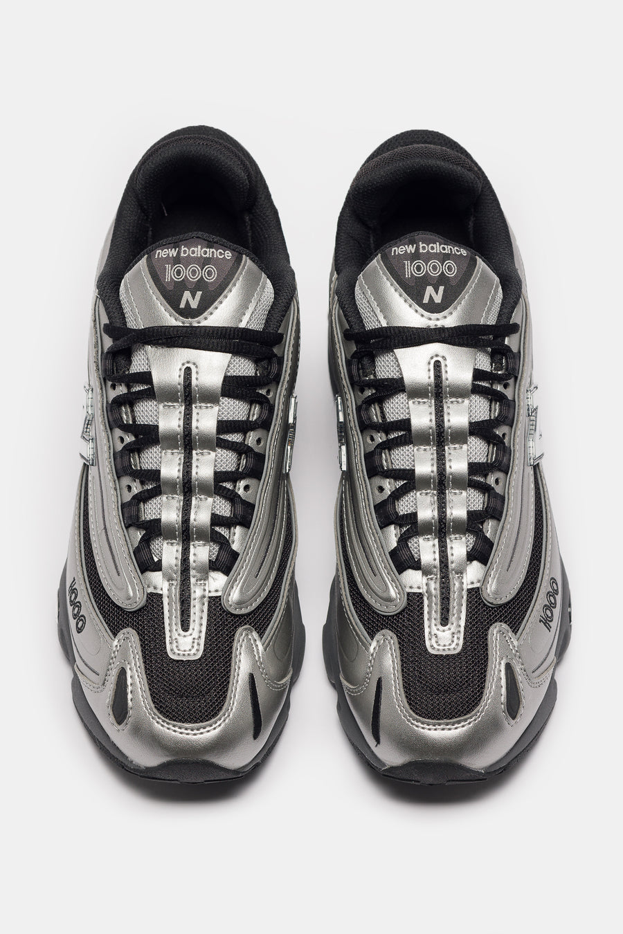 New Balance 1000 Sneaker in Silver Metallic/Green - Notre